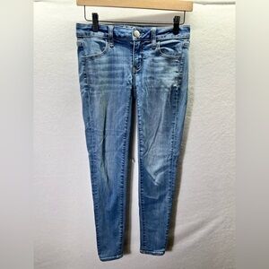 American Eagle Super‎ Low Jegging Jeans Womens 0 Short Super Stretch Denim 2327